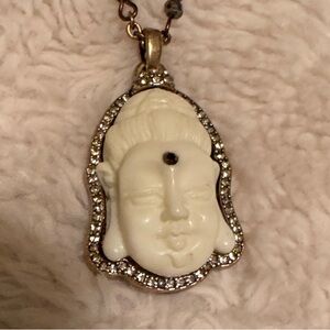 Lucky Brand White Buddha Pendant Necklace